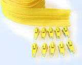 5 metre Continuous Nylon Coil #3 Zip with 10 Sliders