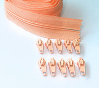 5 metre Continuous Nylon Coil #3 Zip with 10 Sliders