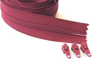 1.5 metre Continuous Nylon Coil #3 Zip with 3 Sliders