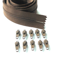 5 metre Continuous Nylon Coil #3 Zip with 10 Sliders