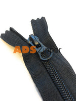 Ads Zipper Nylon No.5 Black Colour Zip With Autolock Thumb Puller Zip