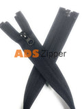 Black Nylon No.5 Reverse Type Zip With Autolock Thumb Puller Open & Closed End Zip