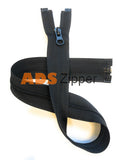 Black Nylon No.5 Reverse Type Zip With Autolock Thumb Puller Open & Closed End Zip
